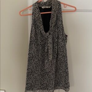 Old Navy Black and White Speckled Halter Blouse